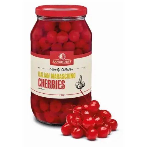 [G03:MARACHINOSH2K] Marrachino Cherries Red Stem On 1.8kg